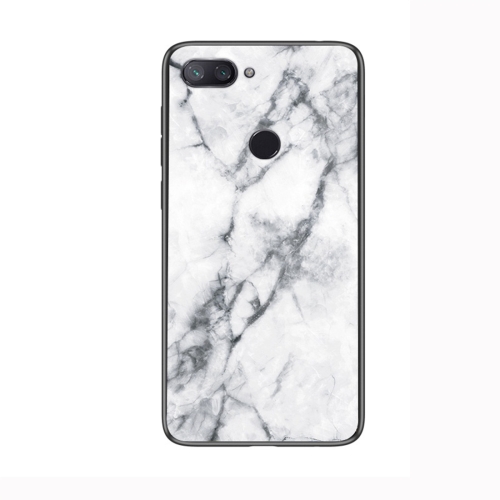 

Marble Glass Protective Case for Xiaomi Mi 8 Lite(White)