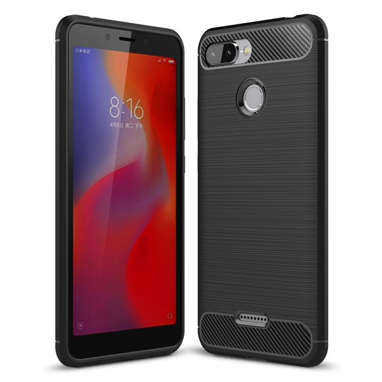 

Brushed Texture Carbon Fiber Shockproof TPU Case for Xiaomi Redmi 6 (Black)