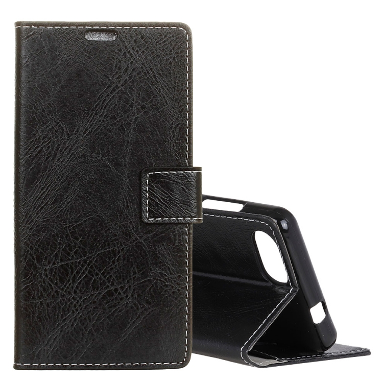 

Retro Crazy Horse Texture Horizontal Flip Leather Case for Xiaomi Redmi 6A, with Holder & Card Slots & Photo Frame (Black)