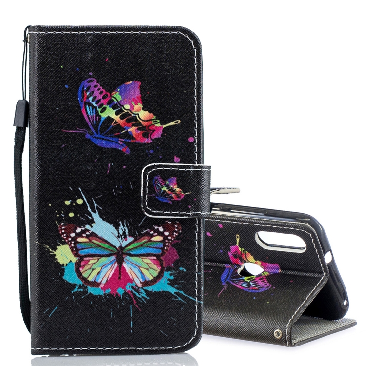 

Colored Butterfly Pattern Horizontal Flip Leather Case for Xiaomi Mi Play, with Holder & Card Slots & Wallet