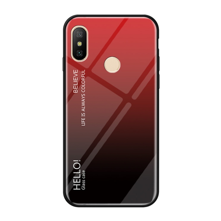 

Gradient Color Glass Case for Xiaomi Redmi Note 6 Pro (Red)