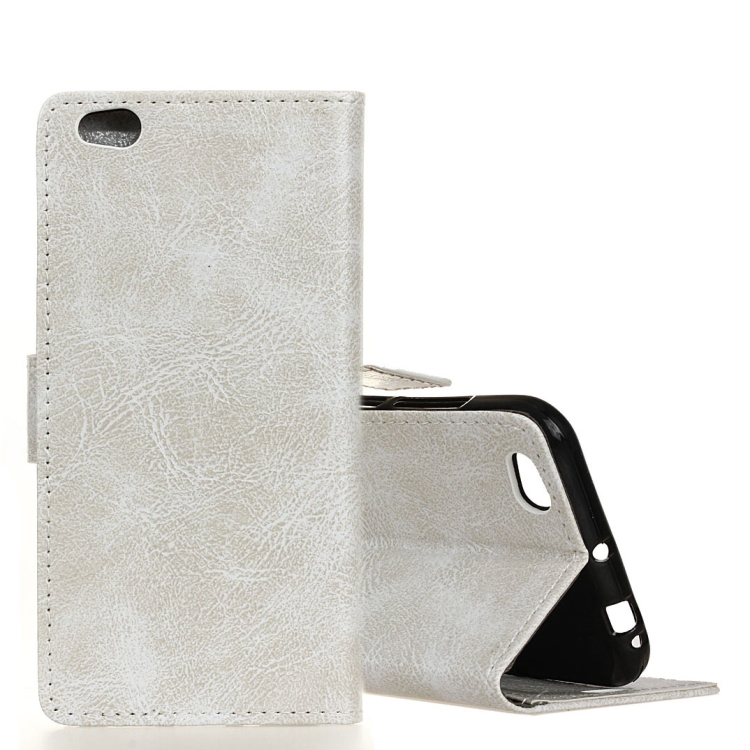 

Retro Crazy Horse Texture Horizontal Flip Leather Case for Xiaomi Redmi Go, with Holder & Card Slots & Photo Frame (White)