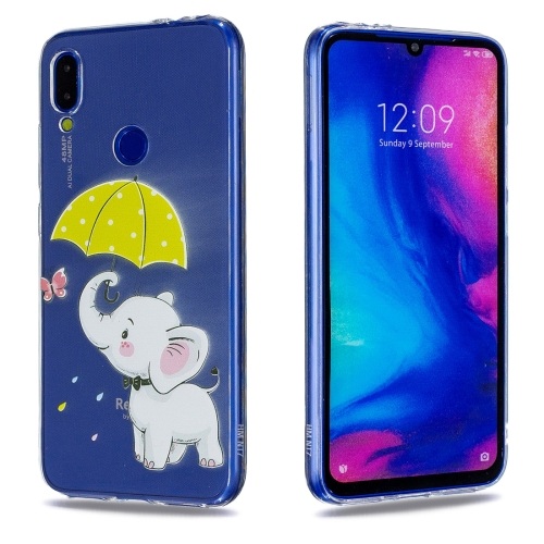 

High Transparent Painted Elephant under the Umbrella Pattern TPU Case for Xiaomi Redmi Note 7 / Redmi Note 7 Pro