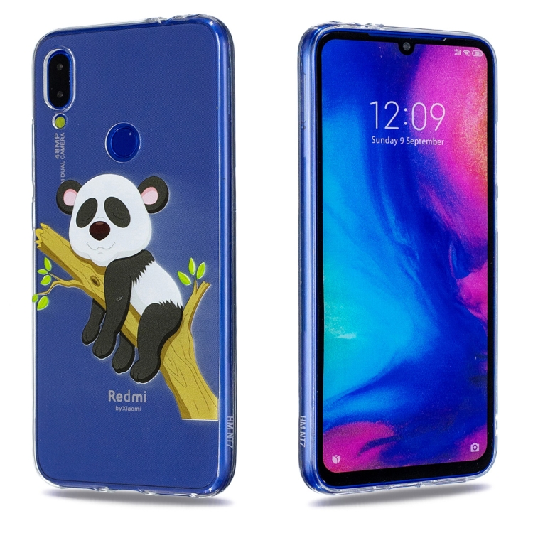 

High Transparent Painted Panda on the Tree Pattern TPU Case for Xiaomi Redmi Note 7 / Redmi Note 7 Pro