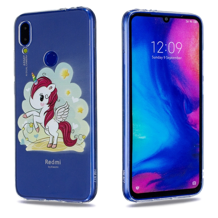 

High Transparent Painted Unicorn Pattern TPU Case for Xiaomi Redmi Note 7 / Redmi Note 7 Pro