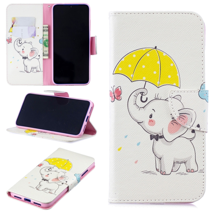 

Colored Drawing Elephant under the Umbrella Pattern Horizontal Flip Leather Case for Xiaomi Redmi Note 7 / Redmi Note 7 Pro, with Holder & Card Slots & Wallet