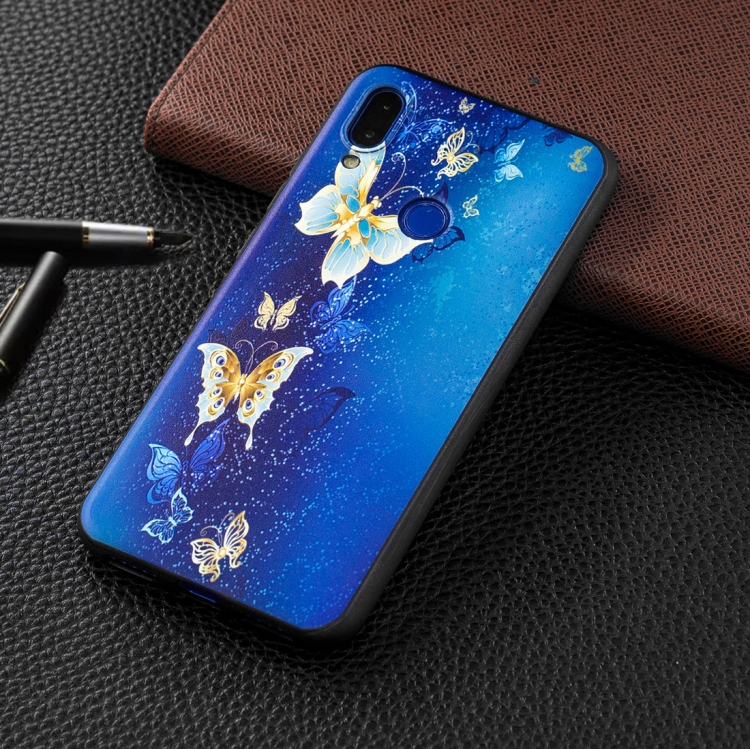 

Embossed Painted Golden Butterfly Pattern TPU Case for Xiaomi Redmi Note 7 / Redmi Note 7 Pro