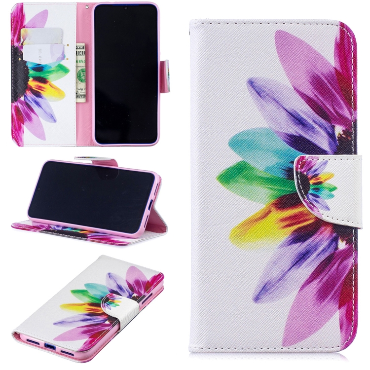 

Colored Drawing Sunflower Pattern Horizontal Flip Leather Case for Xiaomi Redmi Note 7 / Redmi Note 7 Pro, with Holder & Card Slots & Wallet