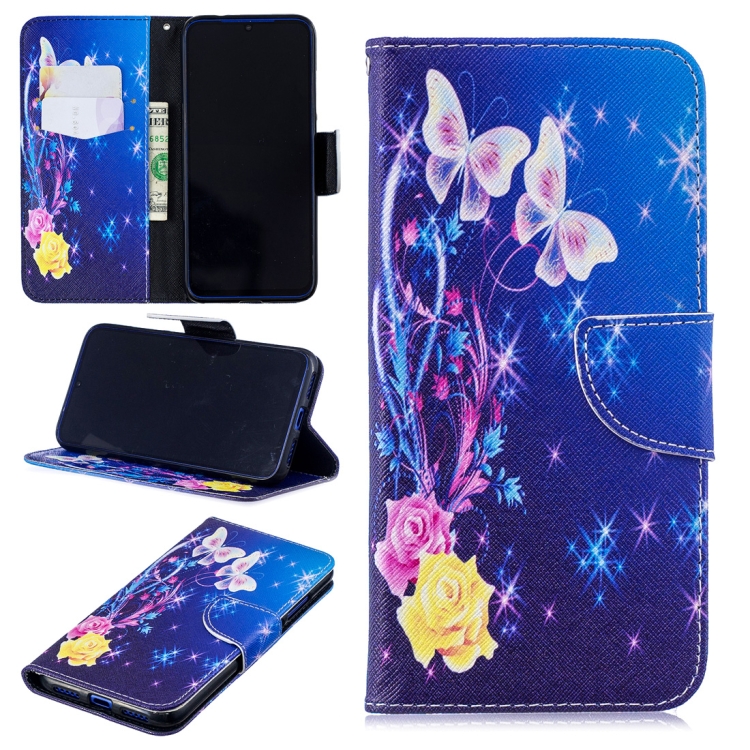 

Colored Drawing Yellow Butterfly Pattern Horizontal Flip Leather Case for Xiaomi Redmi Note 7 / Redmi Note 7 Pro, with Holder & Card Slots & Wallet