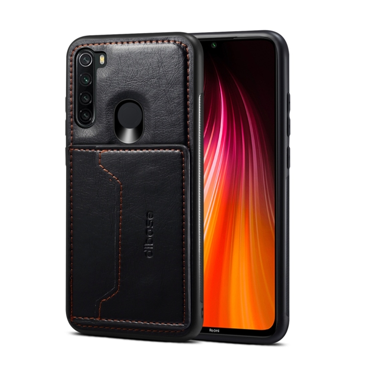 

For Xiaomi Redmi Note 8 Dibase TPU + PC + PU Crazy Horse Texture Protective Case with Holder & Card Slots (Black)