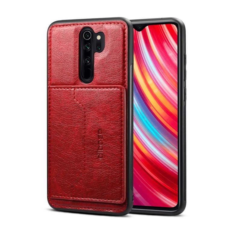 

Dibase For Xiaomi Redmi Note 8 Pro TPU + PC + PU Crazy Horse Texture Protective Case, with Holder & Card Slots (Red)