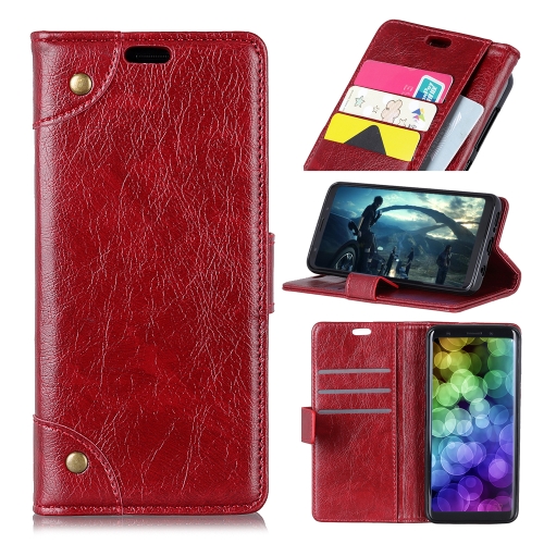 

Copper Buckle Nappa Texture Horizontal Flip Leather Case for Xiaomi Mi Mix 3 5G, with Holder & Card Slots & Wallet (Wine Red)