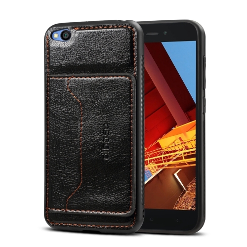 

Dibase TPU + PC + PU Crazy Horse Texture Protective Case for Xiaomi Redmi Go, with Holder & Card Slots (Black)