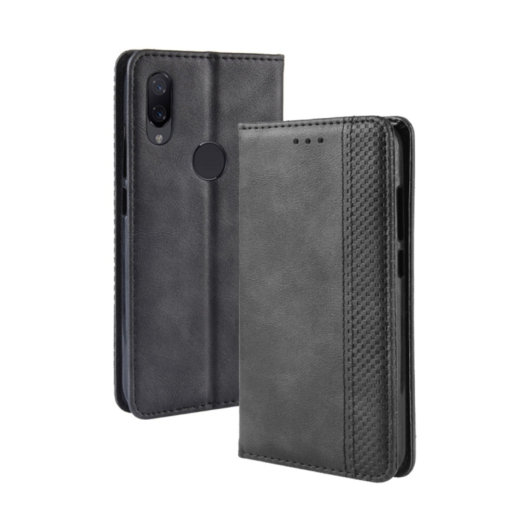 

Magnetic Buckle Retro Texture Horizontal Flip Leather Case for Xiaomi Mi Play, with Holder & Card Slots & Wallet (Black)