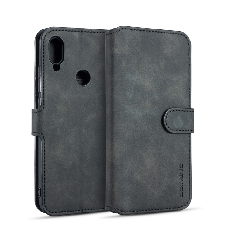 

DG.MING Retro Oil Side Horizontal Flip Case for Xiaomi Redmi 7, with Holder & Card Slots & Wallet (Black)