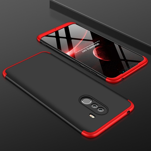 

GKK Three Stage Splicing Full Coverage PC Case for Xiaomi POCO F1(Black+Red)