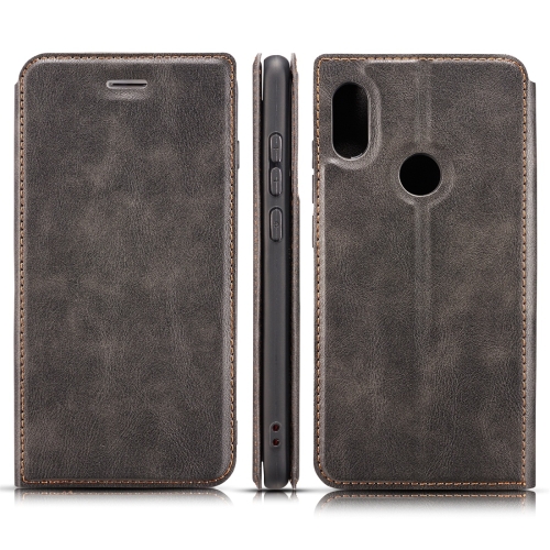 

Retro Simple Ultra-thin Magnetic Horizontal Flip Leather Case for Xiaomi Redmi Note 6 / Redmi Note 6 Pro, with Holder & Card Slots & Lanyard (Black)