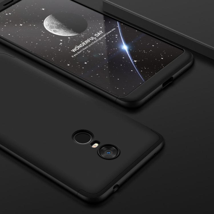 

GKK Xiaomi Redmi 5 Plus Three Stage Splicing 360 Degree Full Coverage PC Protective Case Back Cover(Black)