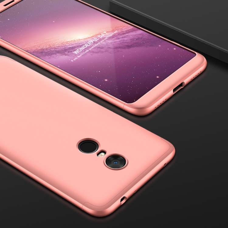

GKK Xiaomi Redmi 5 Plus Three Stage Splicing 360 Degree Full Coverage PC Protective Case Back Cover(Rose Gold)