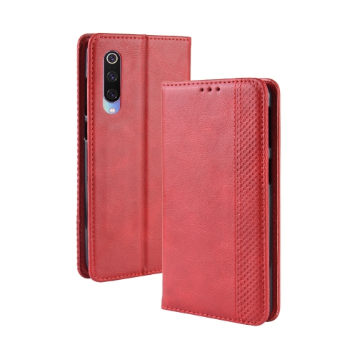 

Magnetic Buckle Retro Texture Horizontal Flip Leather Case for Xiaomi Mi 9, with Holder & Card Slots & Wallet (Red)