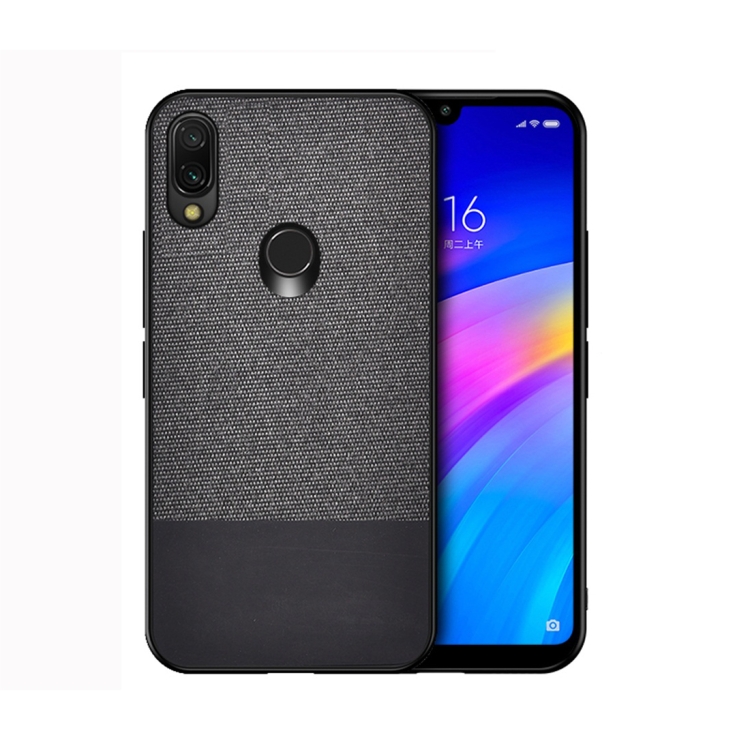 

Shockproof Splicing PU + Cloth Protective Case for Xiaomi Redmi 7 (Black)