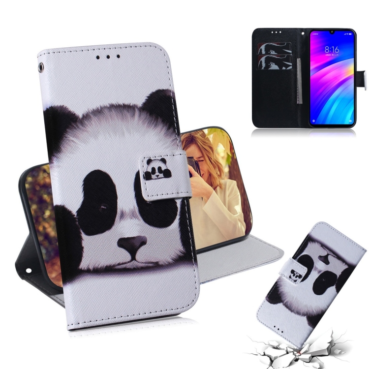 

Panda Pattern Coloured Drawing Horizontal Flip Leather Case for Xiaomi Redmi 7, with Holder & Card Slots & Wallet