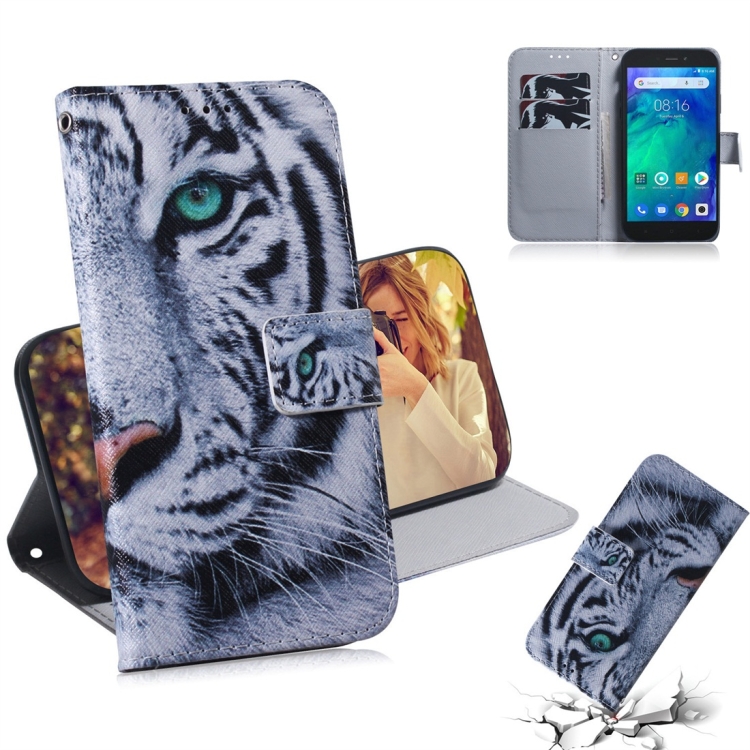 

Tiger Pattern Coloured Drawing Horizontal Flip Leather Case for Xiaomi Redmi Go, with Holder & Card Slots & Wallet