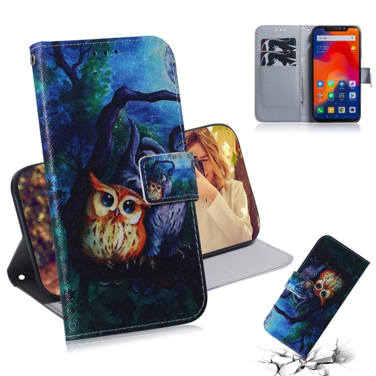 

Oil Painting Owl Pattern Coloured Drawing Horizontal Flip Leather Case for Xiaomi Redmi Note 6 / Redmi Note 6 Pro, with Holder & Card Slots & Wallet