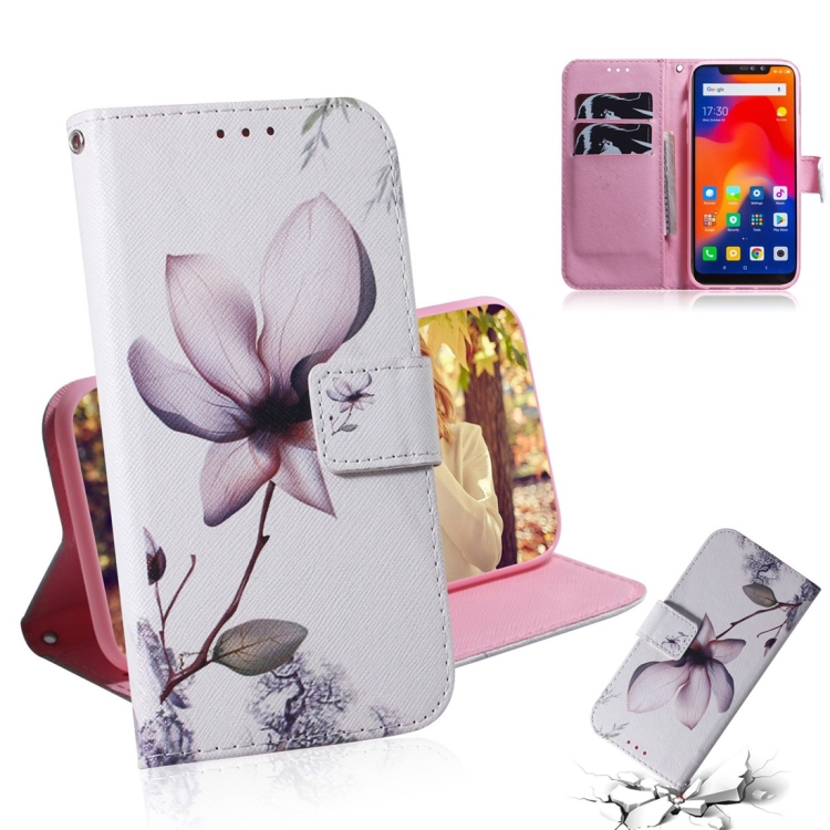

Magnolia Flower Pattern Coloured Drawing Horizontal Flip Leather Case for Xiaomi Redmi Note 6 / Redmi Note 6 Pro, with Holder & Card Slots & Wallet