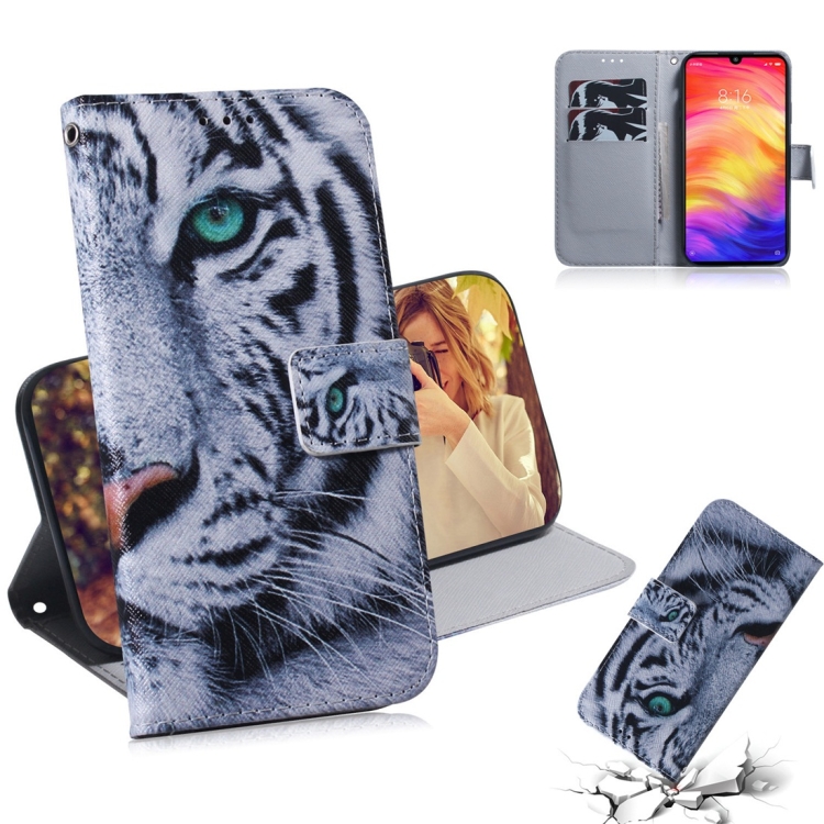 

Tiger Pattern Coloured Drawing Horizontal Flip Leather Case for Xiaomi Redmi Note 7, with Holder & Card Slots & Wallet