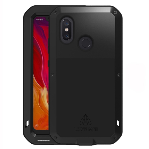 

LOVE MEI Powerful Dustproof Shockproof Splashproof Metal + Silicone Combination Case for Xiaomi Mi 8(Black)