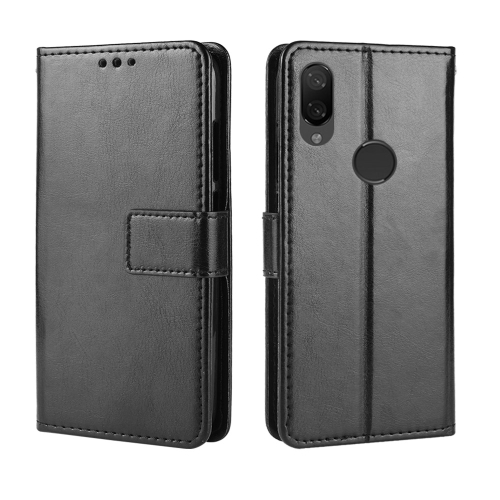 

Retro Crazy Horse Texture Horizontal Flip Leather Case for Xiaomi Redmi 7, with Holder & Card Slots & Photo Frame (Black)