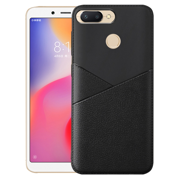 

Ultra-thin Shockproof Soft TPU + Leather Case for Xiaomi Redmi 6 (Black)