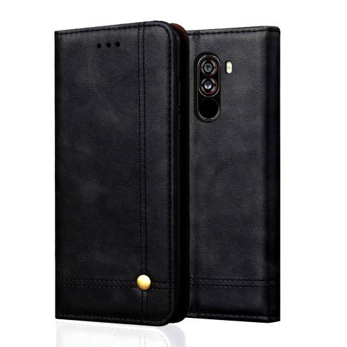 

Casual Style Retro Crazy Horse Texture Horizontal Flip Leather Case for Xiaomi Pocophone F1, with Card Slots & Holder & Wallet (Black)