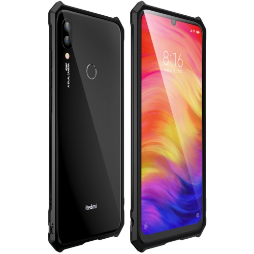 

Snap-on Aluminum Frame Case for Red Mi Note 7(Black)