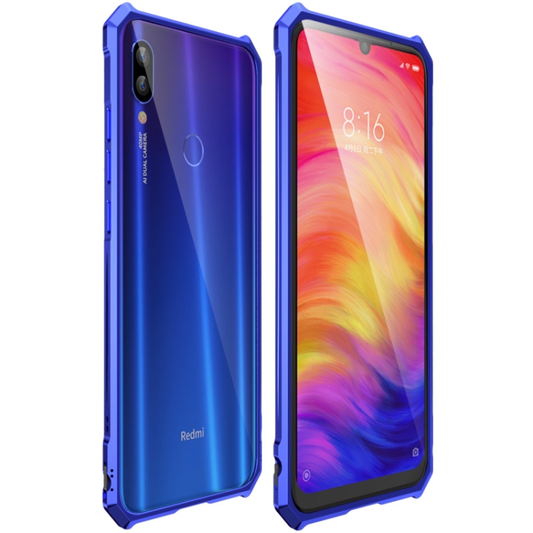 

Snap-on Aluminum Frame Case for Red Mi Note 7(Purple Blue)