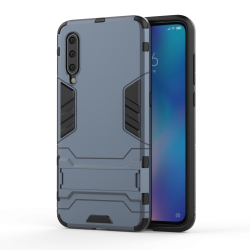 

Shockproof PC + TPU Case for Xiaomi Mi 9, with Holder(Navy Blue)