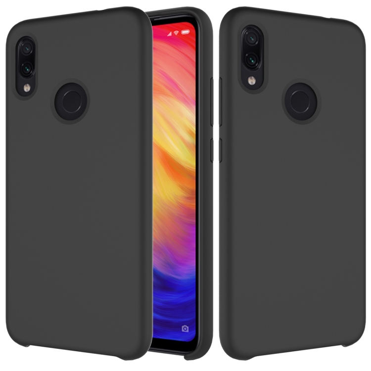 

Solid Color Liquid Silicone Dropproof Protective Case for Xiaomi Redmi Note 7(Black)