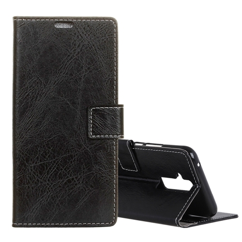 

Retro Crazy Horse Texture Horizontal Flip Leather Case for Xiaomi Pocophone F1, with Holder & Card Slots & Wallet (Black)