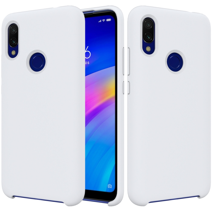 

Solid Color Liquid Silicone Shockproof Full Coverage Case for Xiaomi Redmi 7(White)