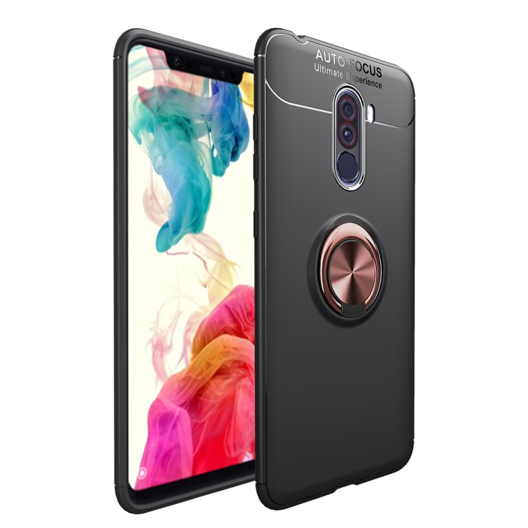 

Shockproof TPU Case for Xiaomi Pocophone F1, with Holder (Black Gold)