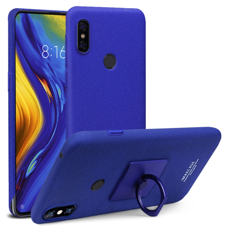

IMAK Matte Touch Cowboy PC Case for Xiaomi Mi Mix 3, with Holder & Screen Sticker (Blue)