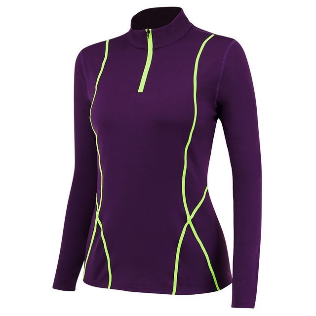 

Plus Velvet Long-sleeved Yoga Sportswear for Women (Color:Purple Size:M)
