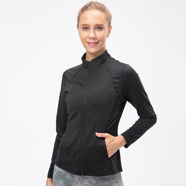 

Autumn And Winter Zipper Long-sleeved Sports Jacket for Ladies (Color:Black Size:S)