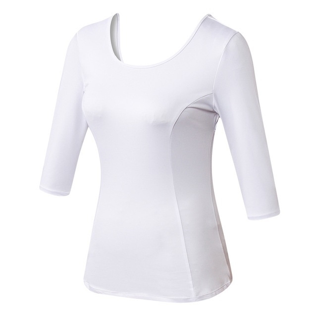 

Back Cross Medium-length Sleeve Yoga Sportswear For Ladies (Color:White Size:S)