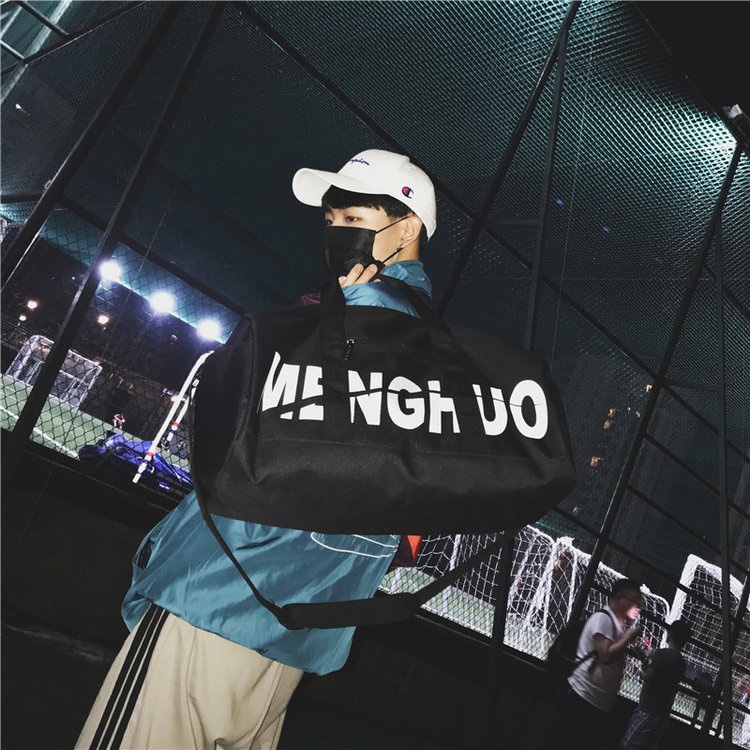 

Soft Oxford Textile Cloth Shoulder Bag Sports Gym Travel Handbag (Black)