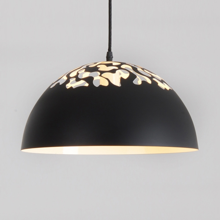 

YWXLight Home Lighting Home Decoration Personality Creative Semi Circular Metal Carved Restaurant Pendant Lights (Black)