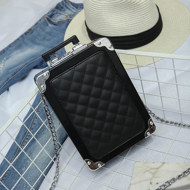 

Mini Pull Rod Case Crossbody Bag Single Shoulder Bag (Black)