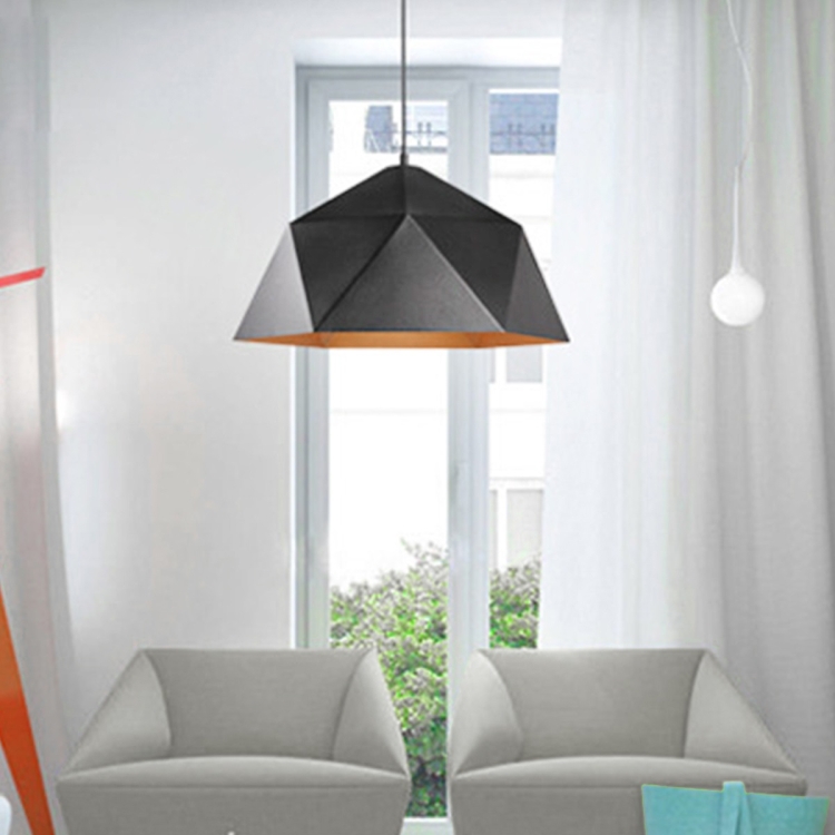 

YWXLight Hanging Lamp Black White Rhomb Metal Pendant Lights with E27 Bulb
