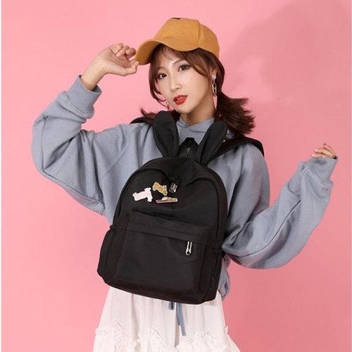 

Cute Bunny Ear Backpack Waterproof Girl Backpack with Chinese Character Handbag
